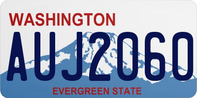 WA license plate AUJ2060