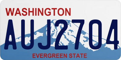 WA license plate AUJ2704
