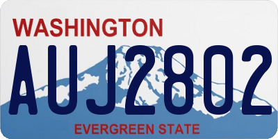 WA license plate AUJ2802