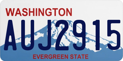 WA license plate AUJ2915