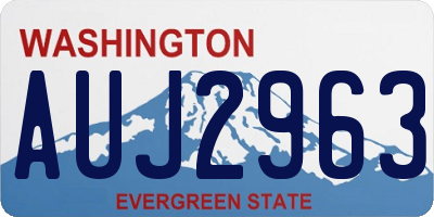 WA license plate AUJ2963