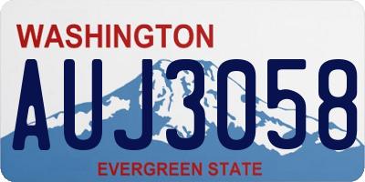 WA license plate AUJ3058