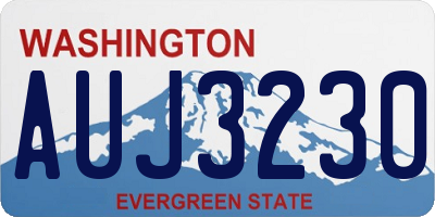 WA license plate AUJ3230