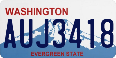 WA license plate AUJ3418