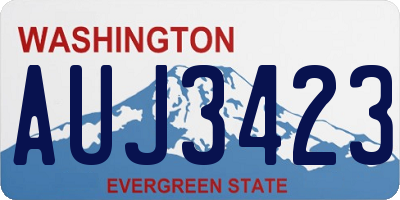 WA license plate AUJ3423
