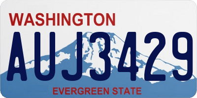 WA license plate AUJ3429