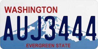 WA license plate AUJ3444