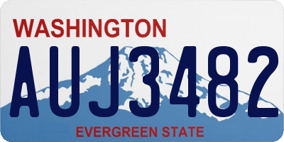 WA license plate AUJ3482