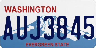 WA license plate AUJ3845