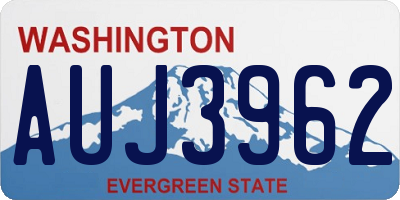 WA license plate AUJ3962