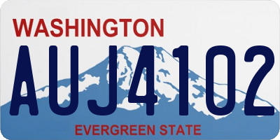 WA license plate AUJ4102