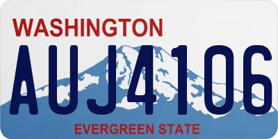 WA license plate AUJ4106