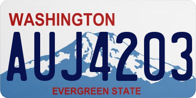 WA license plate AUJ4203