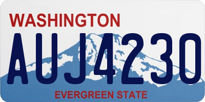 WA license plate AUJ4230