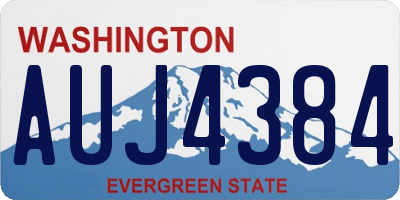 WA license plate AUJ4384