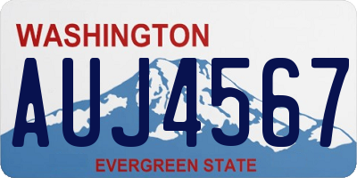 WA license plate AUJ4567