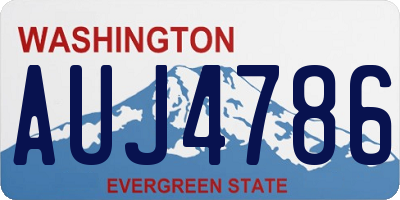 WA license plate AUJ4786