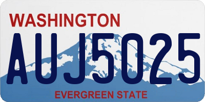 WA license plate AUJ5025
