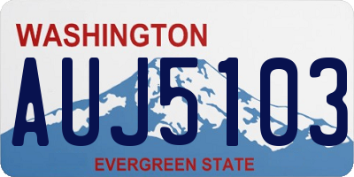 WA license plate AUJ5103