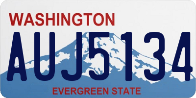 WA license plate AUJ5134