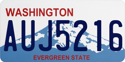 WA license plate AUJ5216