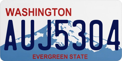 WA license plate AUJ5304