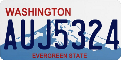 WA license plate AUJ5324