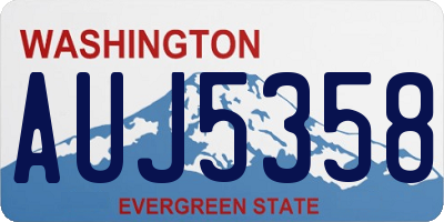 WA license plate AUJ5358