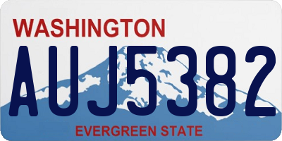 WA license plate AUJ5382