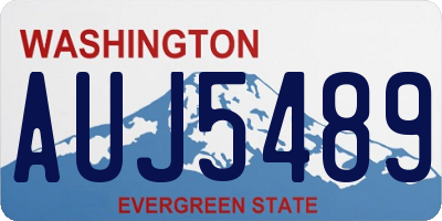 WA license plate AUJ5489