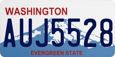 WA license plate AUJ5528