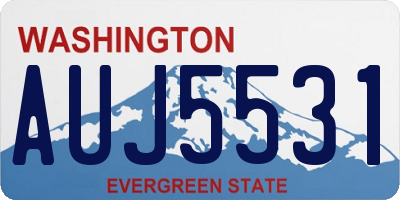 WA license plate AUJ5531