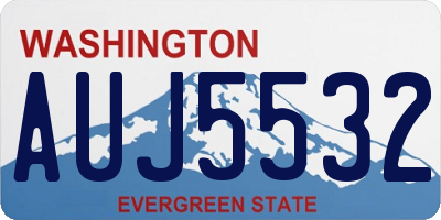 WA license plate AUJ5532