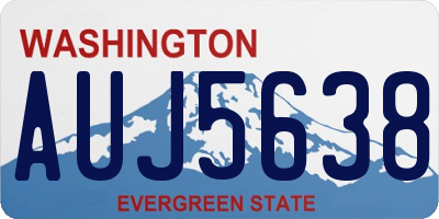 WA license plate AUJ5638