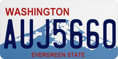 WA license plate AUJ5660