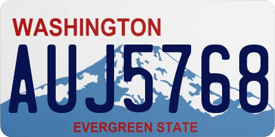 WA license plate AUJ5768