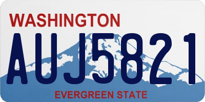 WA license plate AUJ5821