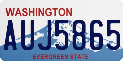 WA license plate AUJ5865