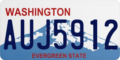WA license plate AUJ5912