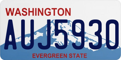 WA license plate AUJ5930