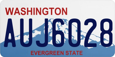 WA license plate AUJ6028