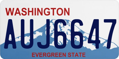 WA license plate AUJ6647
