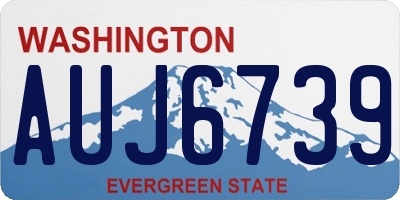 WA license plate AUJ6739