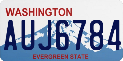 WA license plate AUJ6784