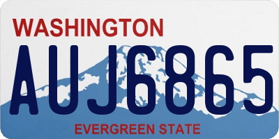 WA license plate AUJ6865