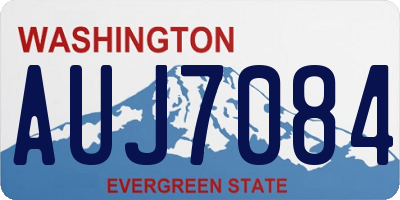 WA license plate AUJ7084