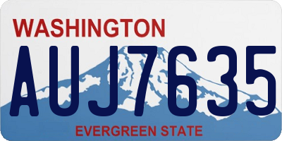 WA license plate AUJ7635