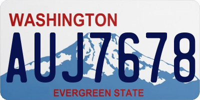 WA license plate AUJ7678