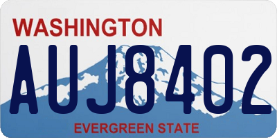 WA license plate AUJ8402