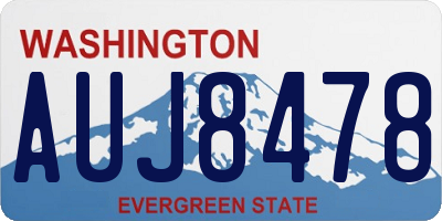 WA license plate AUJ8478